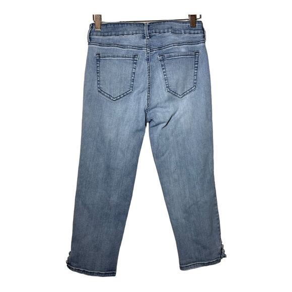 NYDJ High Waist Lace Up Hem Capri Jeans M66Z2253 sz 4 - Picture 3 of 7